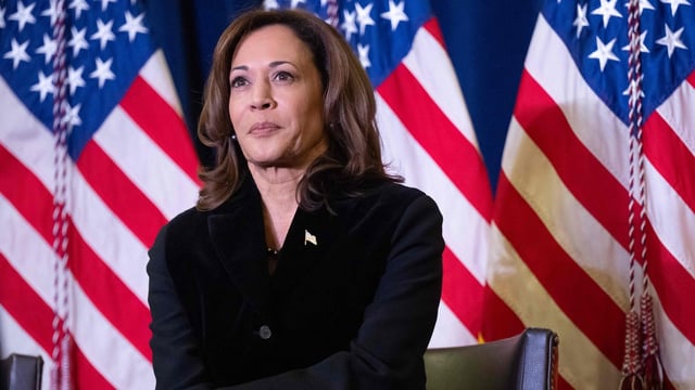 Kamala Harris returns to late-night TV following her announcement to not run for California governor. (Photo by SAUL LOEB / AFP)
