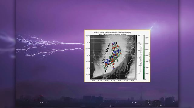 Rayo rompe récord mundial por su longitud: alcanzó 829 kilómetros. Foto: Especial (Reuters/Organización Meteorológica Mundial, Sociedad Meteorológica Americana)