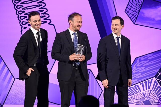 Jordan Meiselas, Ben Meiselas and Brett Meiselas speak onstage during the 29th Annual Webby Awards at Cipriani Wall Street on May 12, 2025 in New York City.