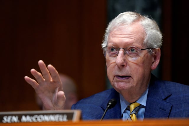 U.S. Senator Mitch McConnell (R-KY) attends a Senate Appropriations Committee hearing on U.S. President Donald Trump's budget request for the Department of Defense, on Capitol Hill in Washington, D.C., U.S., June 11, 2025. REUTERS/Elizabeth Frantz/File Photo