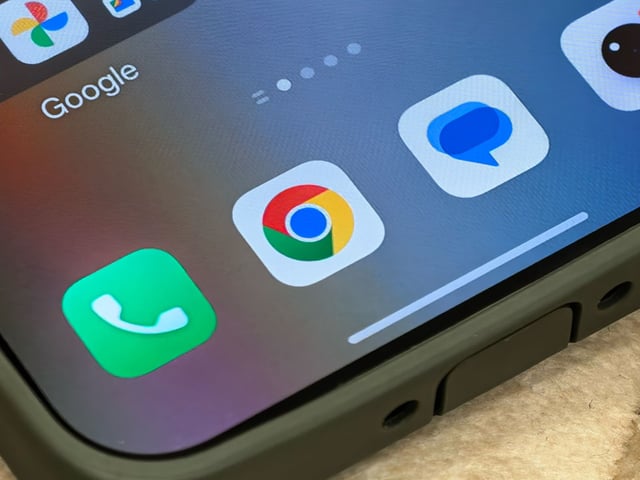 Google Chrome for Android app icon on a smartphone