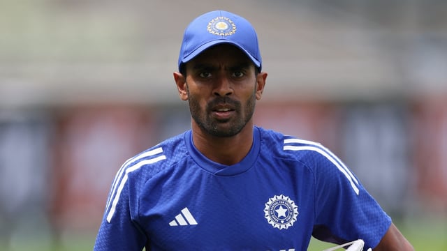 India's Abhimanyu Easwaran during practice