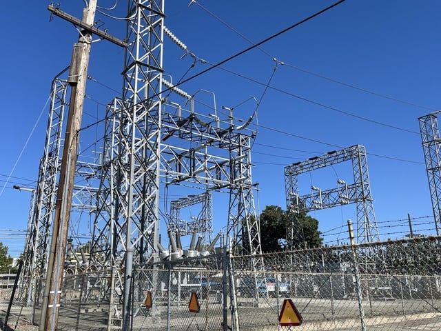 PG&amp;E San Jose Substation A, located near the corner of South Montgomery Street and Otterson Street in downtown San Jose, seen on June 17, 2025.
(George Avalos/Bay Area News Group)
