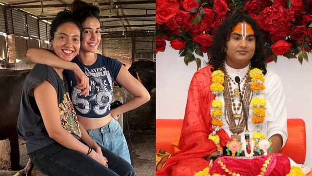 Khushboo Patani with sister Disha Patani; Aniruddhacharya