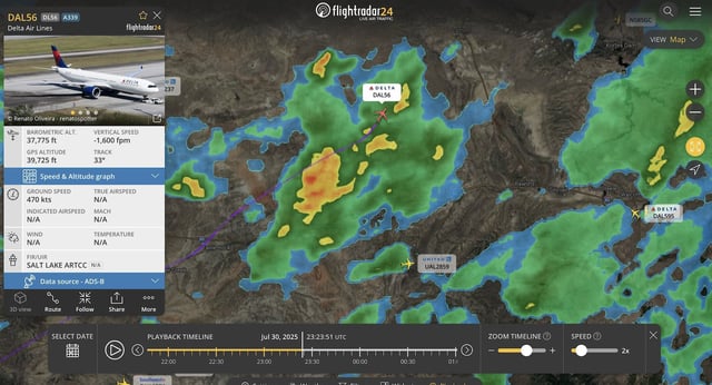 El vuelo de Delta en medio de la tormenta