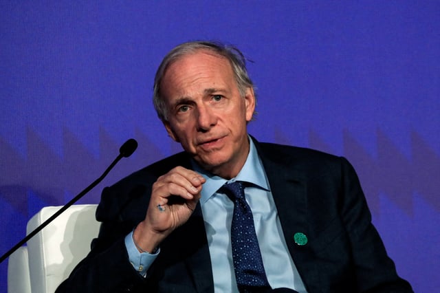 Ray Dalio, the founder of Bridgewater Associates, addresses the panel session at the Business and Philanthropy Forum, during the United Nations Climate Change COP28 conference in Dubai, United Arab Emirates, December 2, 2023. REUTERS/Thomas Mukoya/File Photo