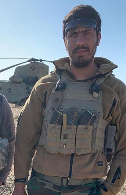 Abdul Rahman Waziri part of an elite Afghan military unit trained to detect hidden explosives and assigned to protect U.S. Green Berets