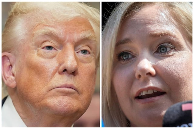 President Donald Trump, left, and Virginia Giuffre. (AP)