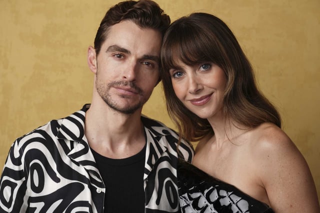 Dave Franco, left, and Alison Brie pose at Comic-Con International on Friday, July 25, 2025, in San Diego.
