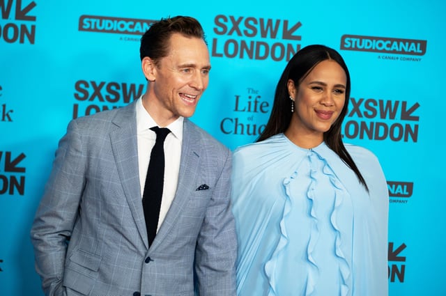 Tom Hiddleston and Zawe Ashton on June 07, 2025 in York, England. 