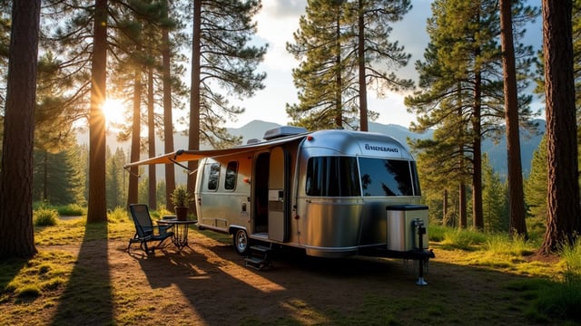 camping with a caravan