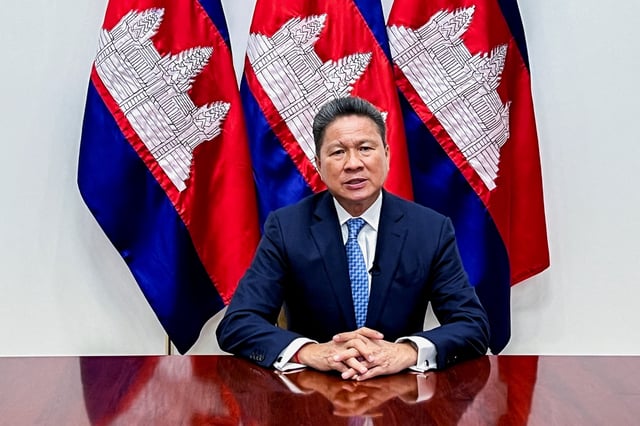 Cambodia's Deputy Prime Minister Sun Chanthol speaks during an interview with Reuters in Phnom Penh, Cambodia, May 6, 2024. REUTERS/Chan Tha Lach/File Photo