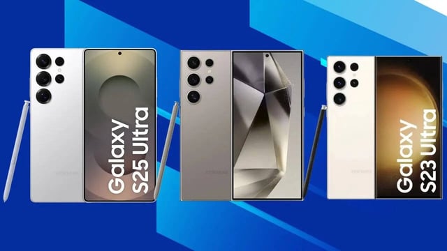 Samsung Galaxy S25 Ultra, Galaxy S24 Ultra, and Galaxy S23 Ultra
