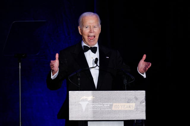 Former U.S. President Joe Biden speaks at the National Bar Association’s 100th Annual Awards Gala in Chicago, Illinois, U.S. July 31, 2025.