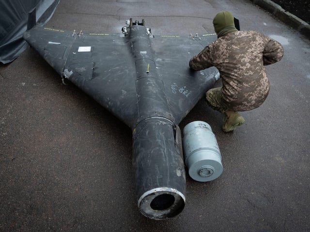 The Shahed is an Iranian-designed drone that Russia now produces in large quantities at home.