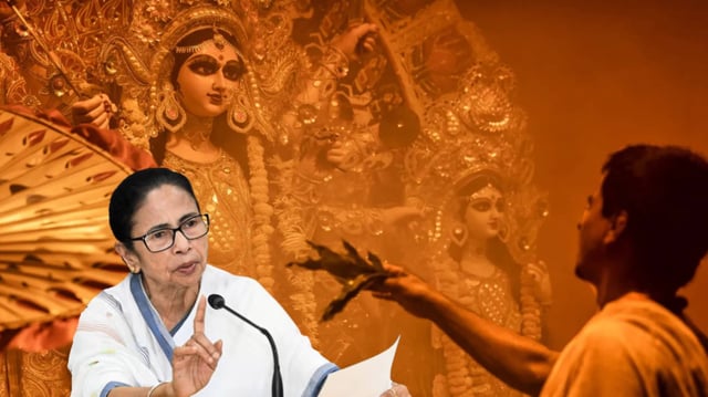 Mamata Banerjee Raises Durga Puja Grant to Rs 1.10 Lakh, Faces Criticism from BJP | Image: Republic
