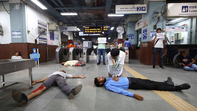 The exercise was conducted at the same time in Delhi and parts of Uttar Pradesh and Haryana within the National Capital Region.