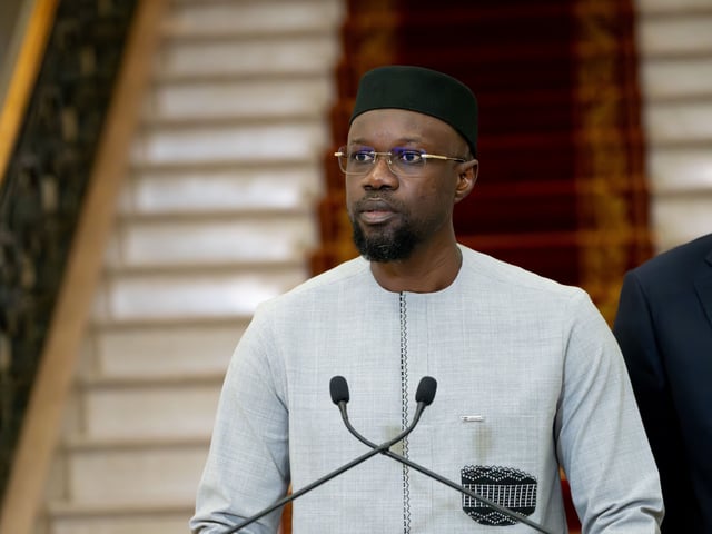 Ousmane Sonko speaks after he was appointed prime minister by Senegal's newly-elected President Bassirou Diomaye Faye, in Dakar, Senegal April 2, 2024. REUTERS/Abdou Karim Ndoye/File Photo