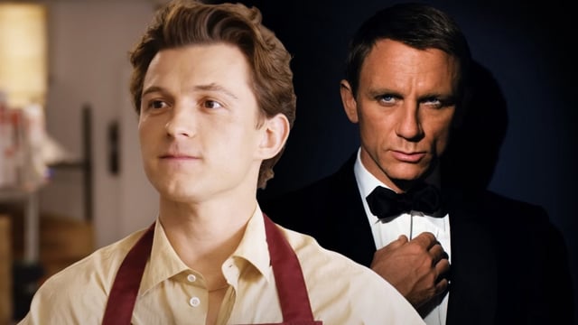 Tom Holland and Daniel Craig as James Bond