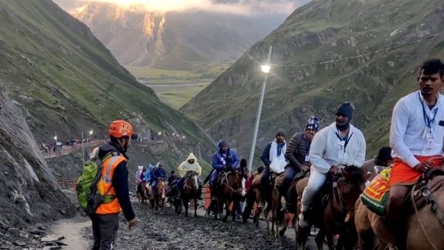 Torrential rains in Kashmir had rendered the roads unsafe, following which the pilgrimage was suspended on both the Baltal and Pahalgam routes on Wednesday.