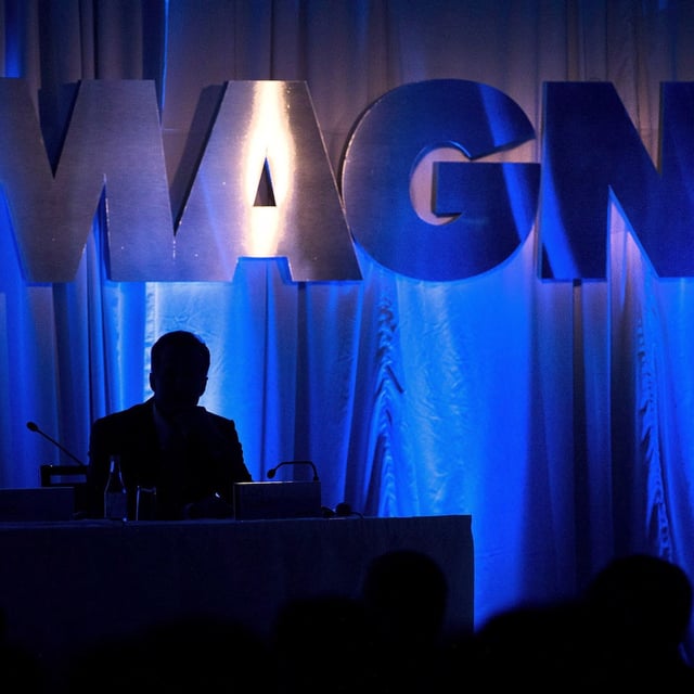 Magna International Inc. logo is seen prior to the company's annual general meeting to begin in Toronto on Friday, May 10, 2013. THE CANADIAN PRESS/Nathan Denette
