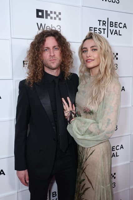 Justin Long and Paris Jackson attend the "One Spoon Of Chocolate" premiere during the 2025 Tribeca Festival at BMCC Theater on June 8, 2025, in New York City.