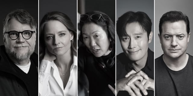 2025 TIFF Tribute Award recipients Guillermo del Toro, Jodie Foster, HIKARI, Lee Byung Hun, and Brendan Fraser, Honorary Chair of the annual awards gala.