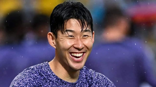 Son Heung-min playing football for Tottenham