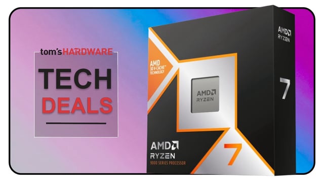 Tech Deals cover featuring an AMD Ryzen 7 9800X3D retail box.