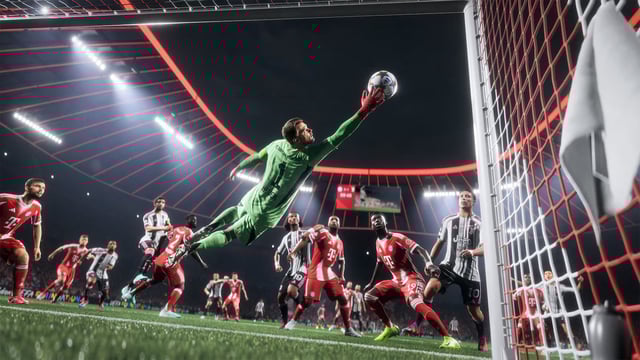 Goalkeeper saving shot in EA FC 26