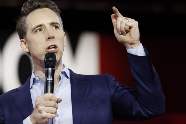 Senator Josh Hawley, a Missouri Republican, speaks  at the Faith and Freedom Road to Majority conference on June 21, 2024 in Washington, DC.