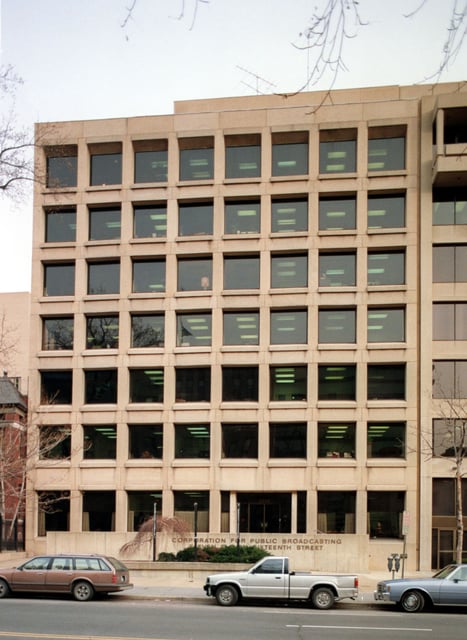 The Corporation for Public Broadcasting offices seen in January 1990 in Washington, DC.