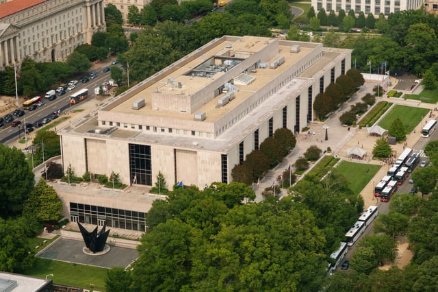 WASHINGTON, DC - JUNE 3: The Smithsonian Institution&#39;s National Museum of American History is seen from the Washington Monument on June 3, 2025 in Washington, DC. (Photo by Kevin Carter/Getty Images)