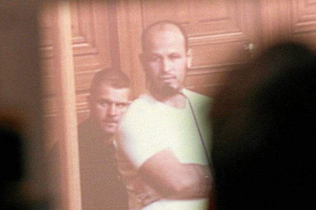 Le terroriste algérien Boualem Bensaïd au procès du GIA, le 1<sup>er</sup> novembre 2002.
