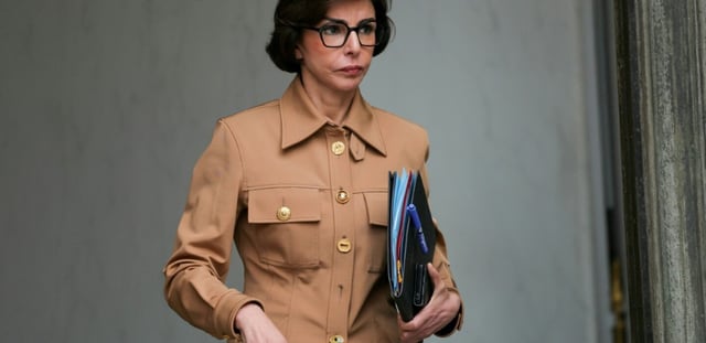 La ministre de la Culture, Rachida Dati, quitte l'Élysée à Paris, le 30 juillet 2025