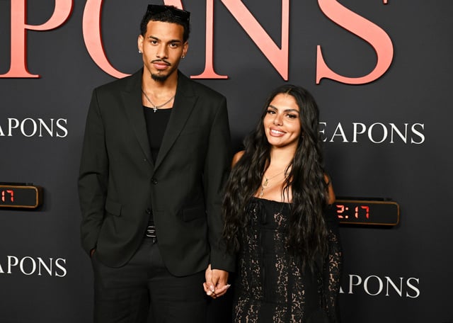 Huda Mustafa and Louis Russell on July 31, 2025 in Los Angeles, CA.