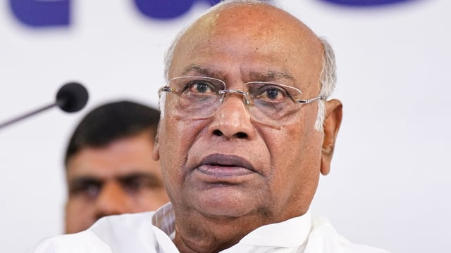 Congress President Mallikarjun Kharge said that he was “shocked” at the manner in which Central Industrial Security Force (CISF) personnel were made to enter the Well of the House during a protest (PTI)