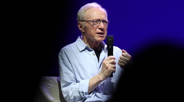 Israeli writer David Grossman attends the Letterature International Festival at Casa del Jazz on June 25, 2025 in Rome. (Franco Origlia/Getty Images)