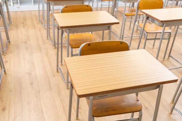 Classroom of the school without student and teacher