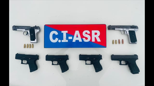 The weapons seized by counter- intelligence wing, Amritsar. (HT)