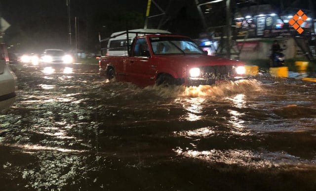 Lluvia deja 10 encharcamientos y un árbol caído en Morelia