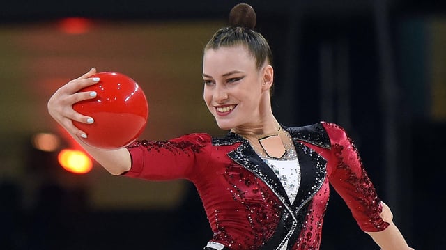 Darja Varfolomeev beim Mehrkampffinale in Dresden