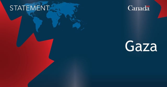 Image of Canadian flag with the following text overlayed: Statement – Gaza