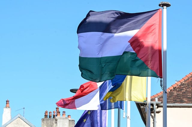 Un drapeau palestinien, ici à Besançon, le 23 juin 2025.