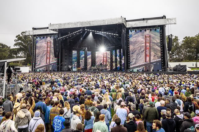 A view of the stage as Dead &amp; Co. play Day One of their Golden Gate Park residency in San Francisco on Aug. 1, 2025.