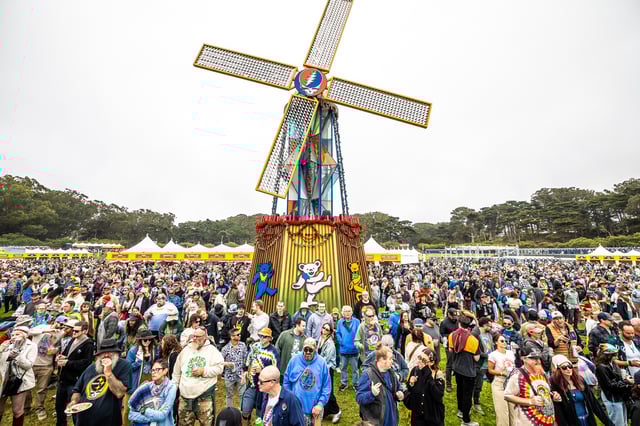 The windmill at Golden Gate Park in San Francisco during Day 1 of the Dead &amp; Co. residency on Aug. 1, 2025.
