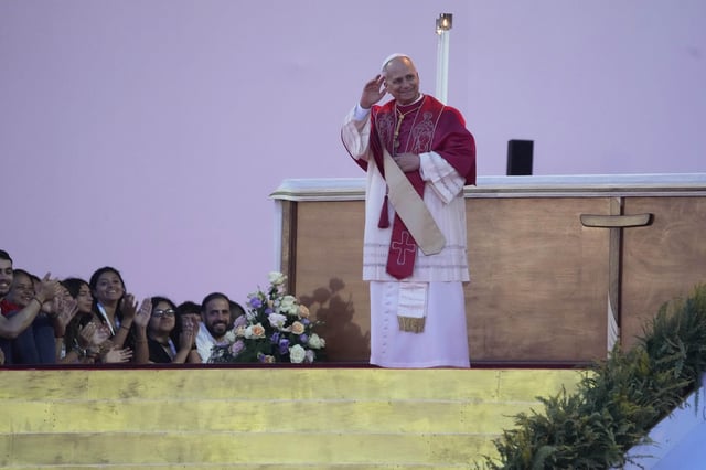 El papa León XIV, en el acto del Jubileo de los Jóvenes , en Roma.