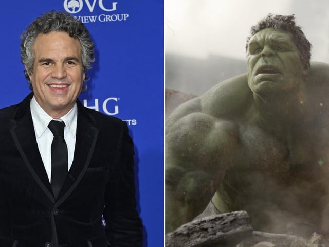 Mark Ruffalo, de civil y como Hulk. Fotos Archivo Clarín