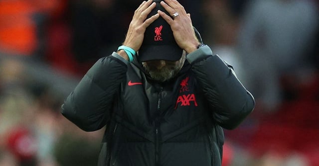Soccer Football - Premier League - Liverpool v Fulham - Anfield, Liverpool, Britain - May 3, 2023 Liverpool manager Juergen Klopp reacts REUTERS/Phil Noble/File Photo