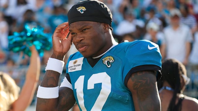 Jacksonville Jaguars wide receiver Travis Hunter (12) walks on the field during an NFL scrimmage event at EverBank Stadium, Friday, Aug. 1, 2025, in Jacksonville, Fla. [Corey Perrine/Florida Times-Union]